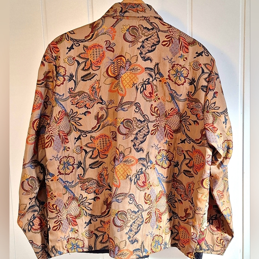 Vintage 90s KEREN hart Embroided Brown Quilted Jacket Size M Very Good Condition - Picture 2 of 4